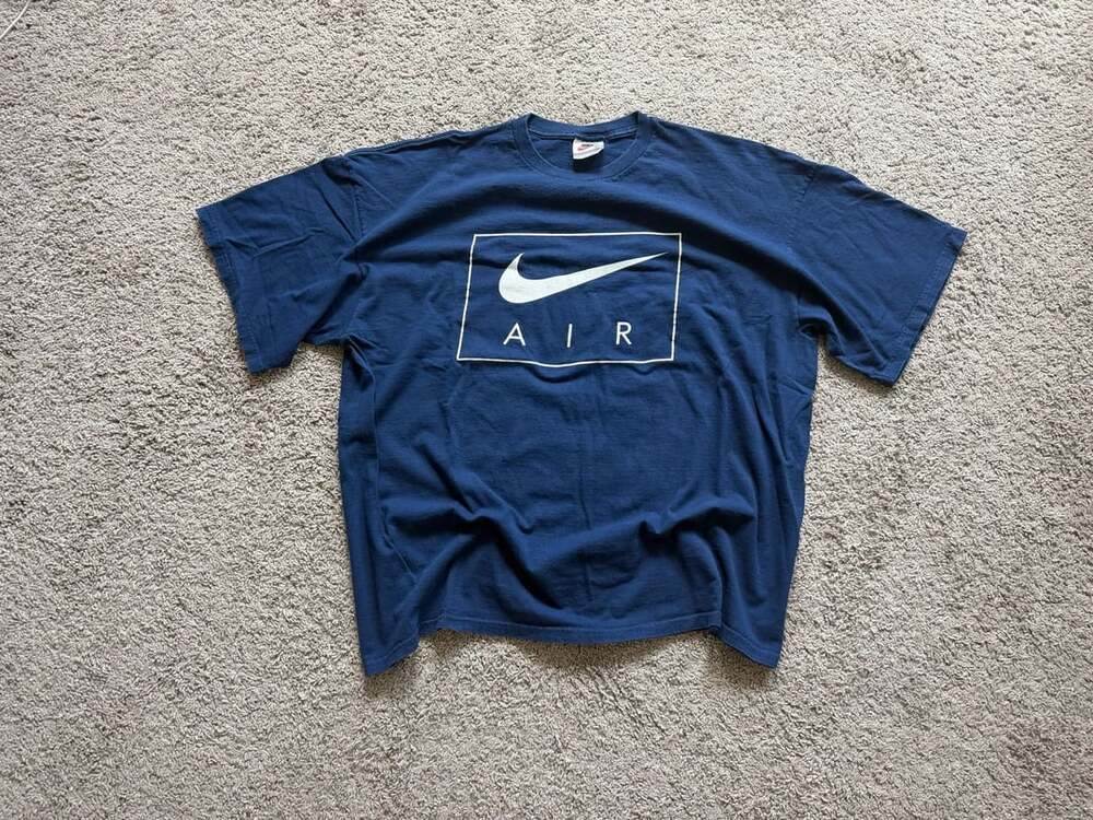 Rare Vintage 90s Big Nike AIR Box-Logo Tee Sz XXL
